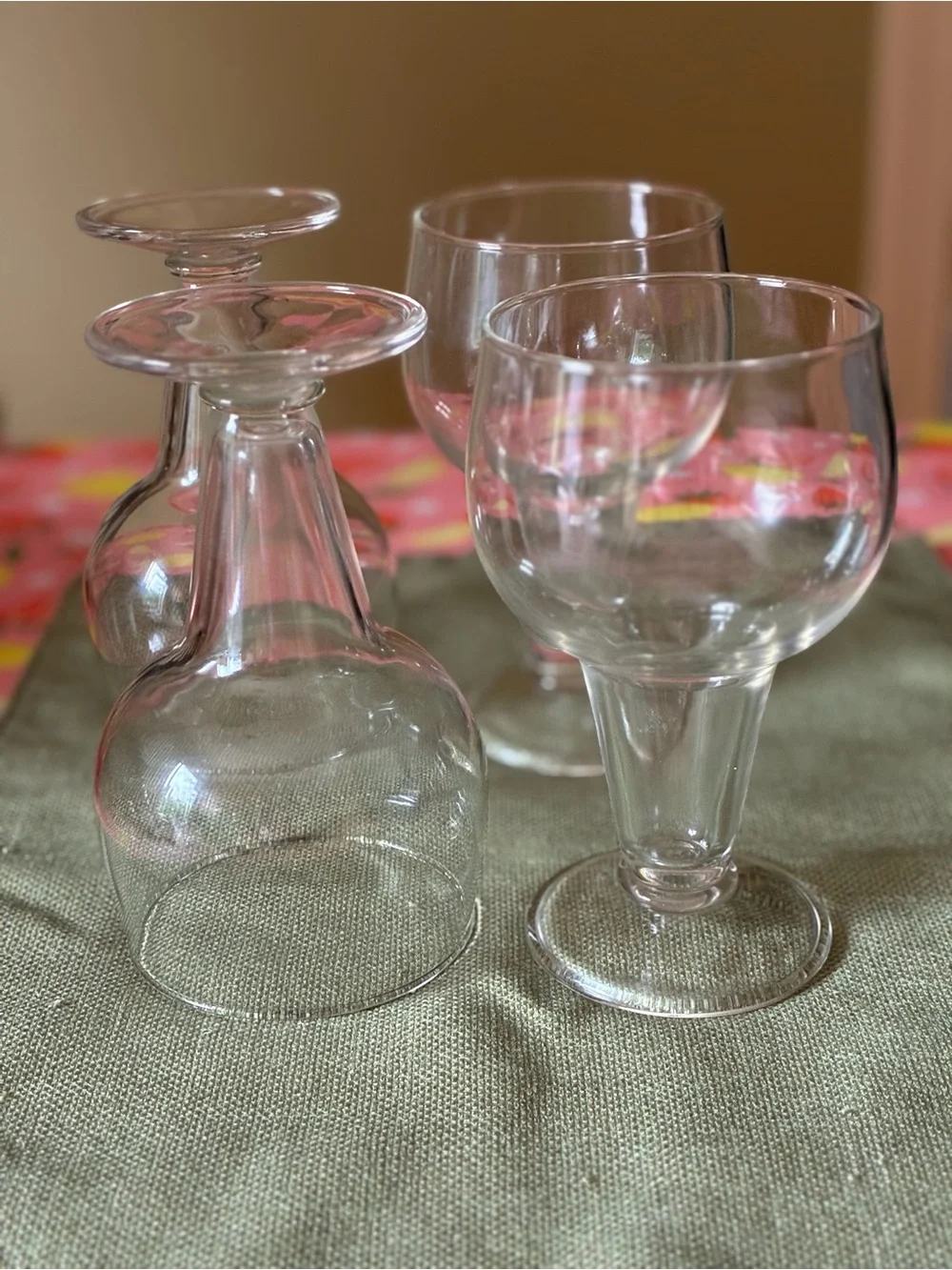 Clear Glass vintage MCM beer Goblets - Set of 4